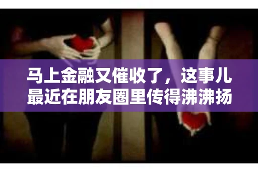 马上金融又催收了，这事儿最近在朋友圈里传得沸沸扬扬。说实话，我也有点好奇，这马上金融到底是怎么回事？催收又是怎么一回事？今天，我就来跟大家聊聊这个话题。