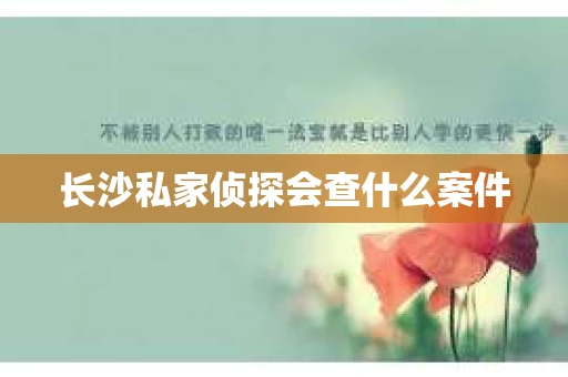 长沙私家侦探会查什么案件