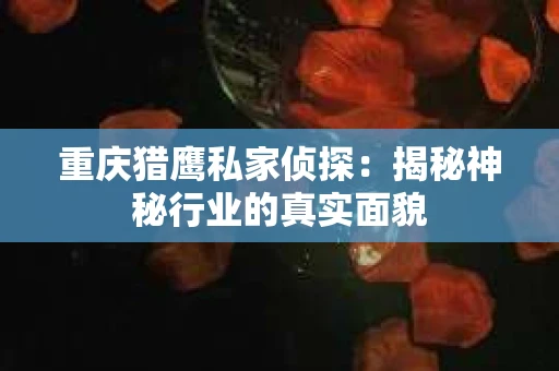 重庆猎鹰私家侦探：揭秘神秘行业的真实面貌