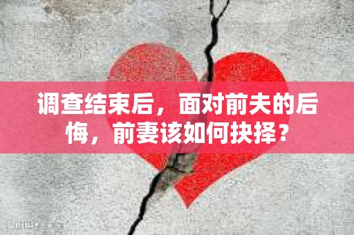 调查结束后，面对前夫的后悔，前妻该如何抉择？