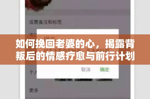 如何挽回老婆的心，揭露背叛后的情感疗愈与前行计划