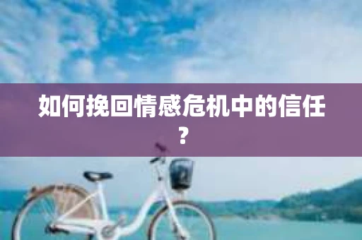 如何挽回情感危机中的信任？