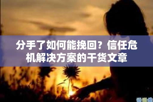 分手了如何能挽回？信任危机解决方案的干货文章
