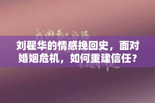 刘翟华的情感挽回史，面对婚姻危机，如何重建信任？